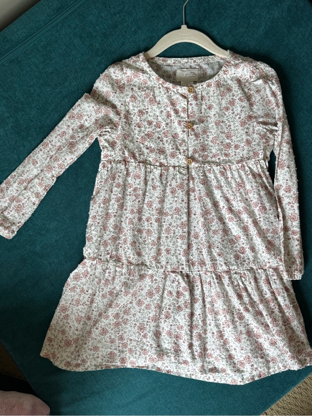 Carter's Little Planet - White Dress with Pink Floral Print